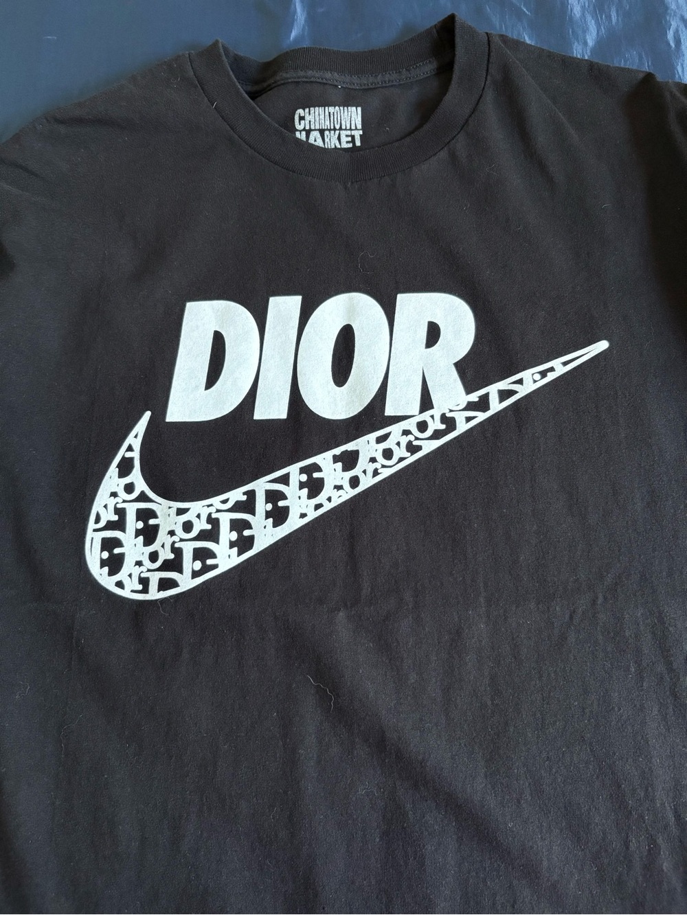 Chinatown Market Dior x Nike Black Short-Sleeve Logo Tee - Picture 6 of 6